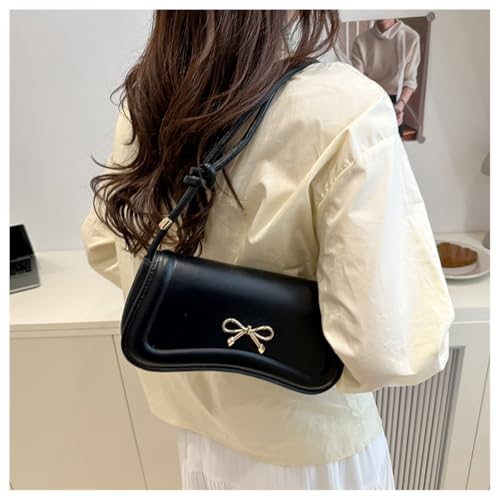 MakeMeChic Women's Bow Knot PU Leather Shoulder Handbags Double Strap Small Bags Purses4