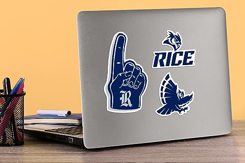 Image of Rice University 8ct Vinyl Large Deluxe Stickers Variety Pack - Laptop, Water Bottle, Scrapbooking, Tablet, Skateboard, Indoor /Outdoor - Set of 8