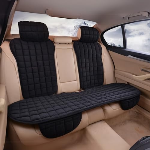 Image of HSR 7 Pcs Set Comfortable Ultra-Soft Car Seat Cover, Breathable Flax Fabric Front & Back Seat Car Seat Cover for All Seasons - Universal Fit (7 Pcs Set)