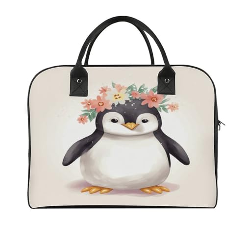Maletín portátil unisex ligero con flores y correa ajustable miniatura 1