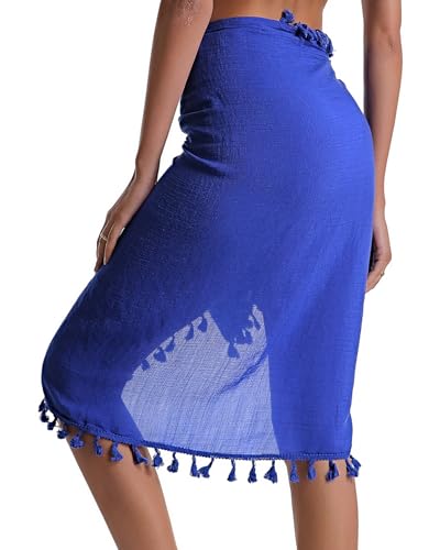 Image of Eicolorte Sarong Cover Up Womens Beach Cover Up Bikini Bathing Suit Swimsuit Swimwear Coverup Sarong Pareo Wraps for Women