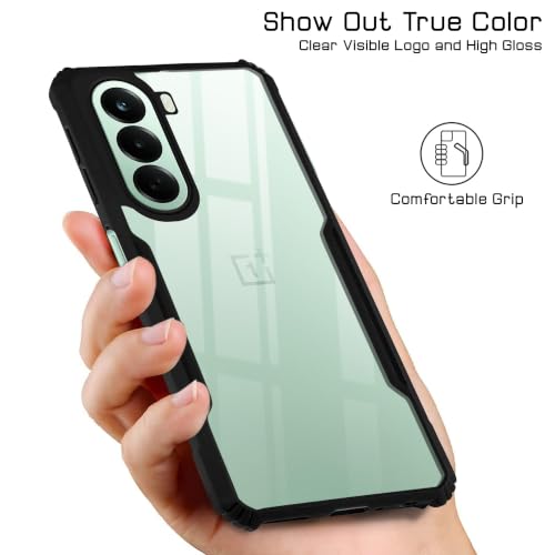 Image of Jkobi Hybrid Back Cover Case for OnePlus Nord CE 6 Lite (Shockproof with Polycarbonate Clear Panel | Professional Black)