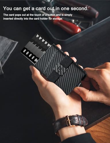 Slim Aluminum Card Holder Wallet, Minimalist Metal Mens Wallet, RFID Blocking Wallet For Men, Pop Up Men's Wallets, Stealth Wallets for Men, 14+ Cards Holder Mens Wallets With 2 Cash Bands3