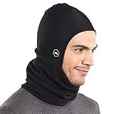 Neck Warmer with Helmet Liner Hood - Balaclava Hoodie Neck Cover. Fleece Winter Ski Mask Snood Headliner. Snow & Motorcycle Neck Gator. Wind & Cold Weather Neck Protector for Men & Women