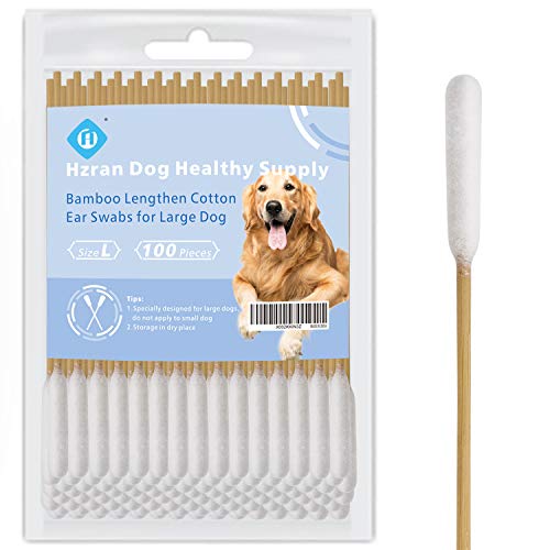 Hzran Cotton Buds For Dogs, 6 Inch Cotton Buds For Large Dog Ears, Lengthen Cotton Swabs For Cleaning Dogs Ears, Apply Medicine, Clean Wound, Bamboo Cotton Buds For Large Dog(100 Pieces) #TOP1