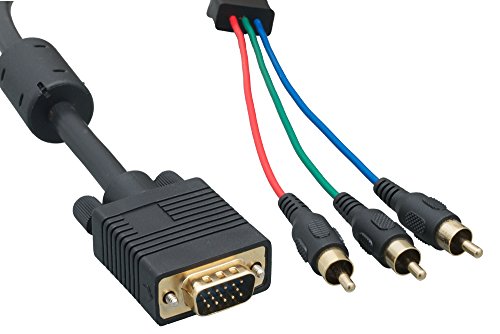 CableLeader HD15 Male to RCA Male X 3 Gold 10FT Black by Cablelera - Used condition - US$7.88