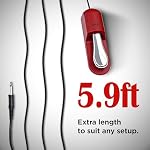VALDI BP-3 Sustain Pedal Red - Universal Pedal for Keyboard Piano, Digital Pianos, MIDI Keyboards & Synths - Conversion Switch for All Brands - 1/4'' Jack, Anti-Slip Design, Extended Cable