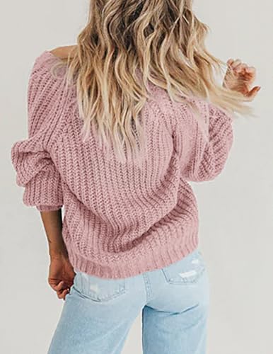 Image of Zeagoo Women's 2026 Fall Chunky Knit Cardigans Open Front Long Sleeve V Neck Button Loose Cardigan Sweaters