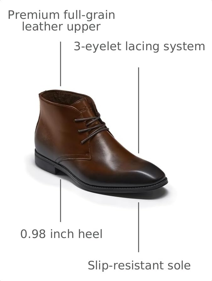 Image of Holy dove Men's Lightweight Dress Boots Leather Ankle Oxford Boot