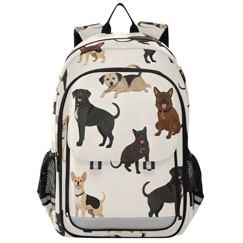 Sac à dos ordinateur pour enfants aux motifs chiens mignons pour l'école