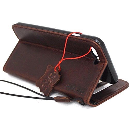 Davis Genuine Natural Leather Case For Apple Iphone 8 Plus Book Wallet Magnetic Cover Handmade Retro Luxury Soft Cards Slots Slim Holder #TOP2