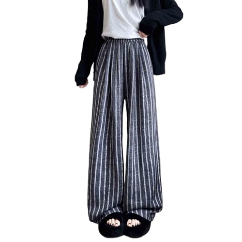 パンツ widestraight stripe slacks Women's Vertical Striped Wide Leg Casual Floor Length Pants