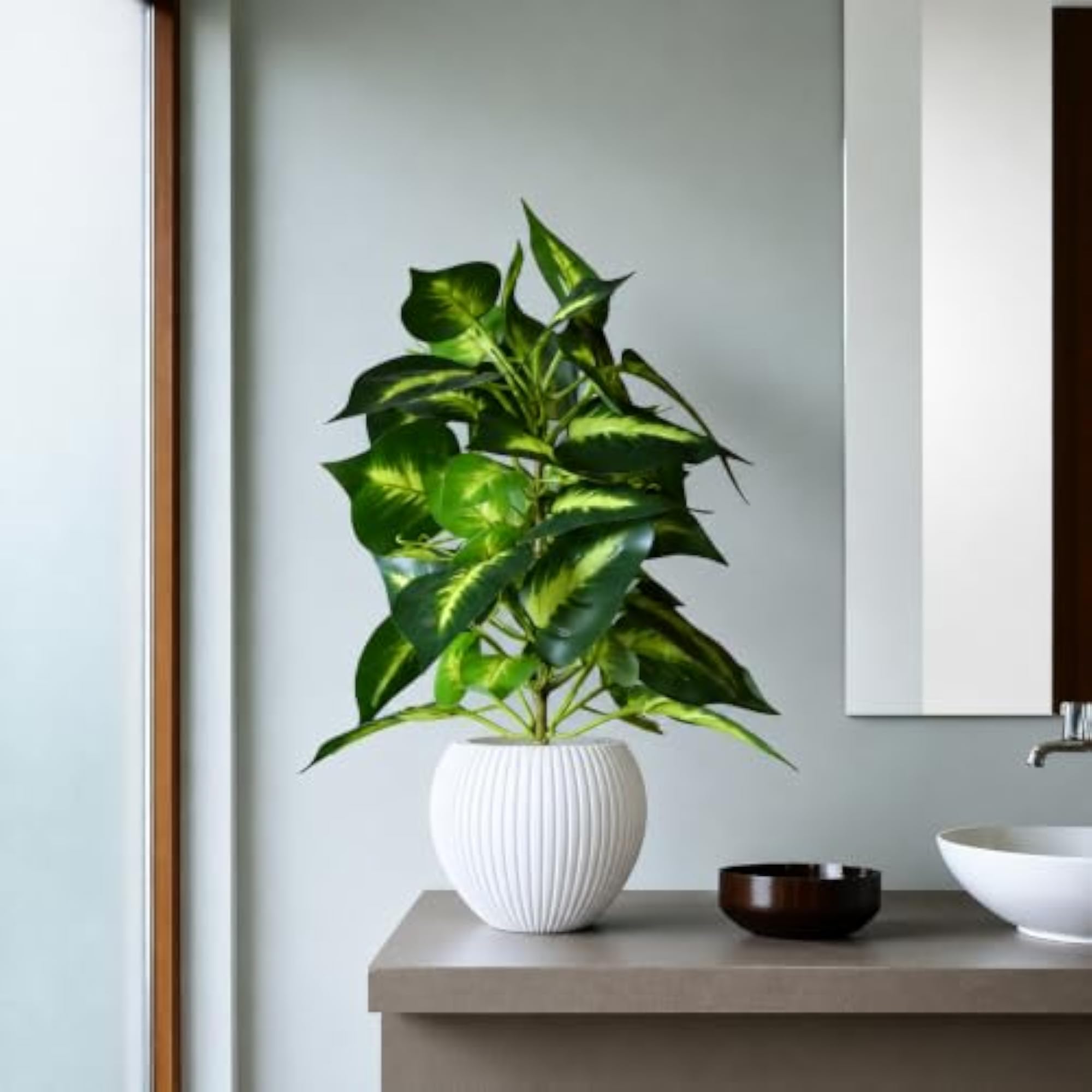 Artificial Money Plant with Pot for Indoor Decoration