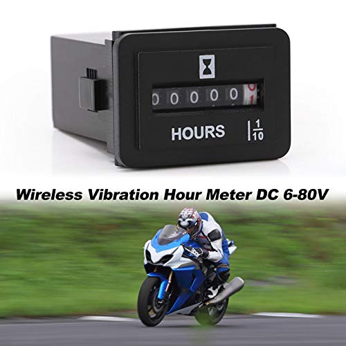 Zwbfu Medidor de horas de vibração sem fio com display LCD para motores a gás diesel cortador de gra