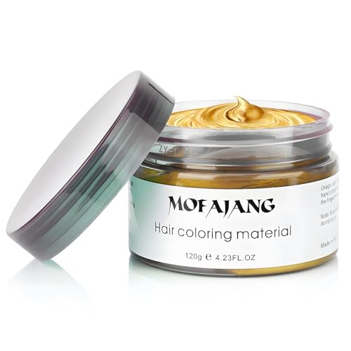 Gold Temporary Hair Color Wax - SOVONCARE Washable Hair Dye for Men & Women, All-Day Hold Disposable Hair Styling Clays for Party, Cosplay & Daily 4.23 oz