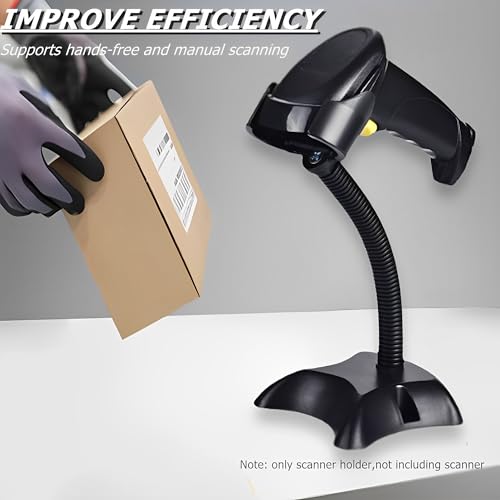Scanner Holder Hands-Free Barcode Scanner Stand Compatible with Zebra DS2208 DS2278 LI4278 and1202g 1300g Scanners, Fits for Retail Logistic Warehouse - Thumbnail 4