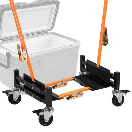 Eastrexon Cooler Wheel Kit 4 Universal Casters w/Brakes Labor-Saving Design for Long-Distance Transportation Powder-Coated for Durability Easy to Install Suitable for Camping Travel and Sports