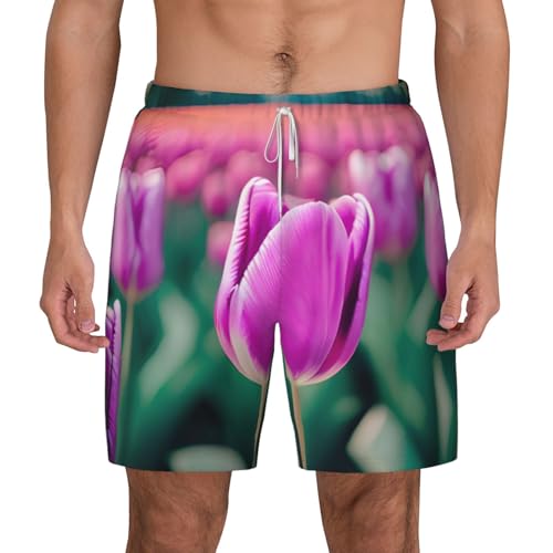 Bañador de tulipanes morados para hombre ideal para vacaciones de playa