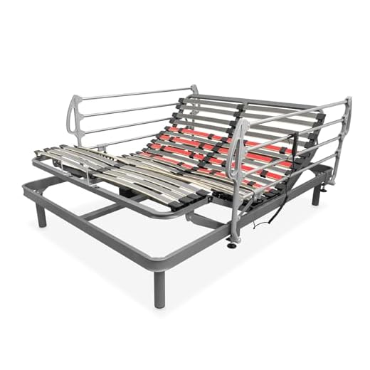 amuéblate online - Cama Eléctrica Articulada Flexipro con 5 Planos y Estructura Reforzada + Juego de Barandillas Abatibles - Ergonómica, Fiable y Silenciosa, Motor Alemán, 135 x 190