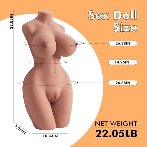Image of Sex Doll for Men Male Masturbator Toys with Lifelike Boobs Pussy Ass, Scaled-Down Female Torso Love Dolls with Realistic Vaginal Anal Breast Sex Male Sex Toys for Men