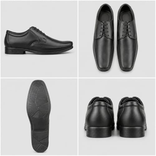 Image of Blue Leather By Centrino mens 4081 Blue Leather Men's Formal Shoes | Genuine Leather Upper with Cushioned Footbed | Sleek & Stylish Design for Office & Formal Wear Lace-up design | Durable Anti-Skid Sole