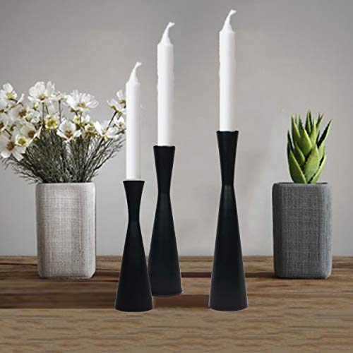 Candle Holders Set of 3 Black Metal Taper Candlestick Holders, Vintage and Modern Decorative Centerpiece Candlestick Holder for Table Mantel Wedding, Party, Housewarming Gift (Metal, S+M+L/Set) - Image 6