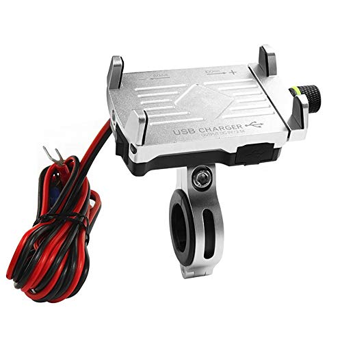 Suporte de GPS e Celular para Moto/bicicleta em alumínio Com carregador USB e com sistema de rotação