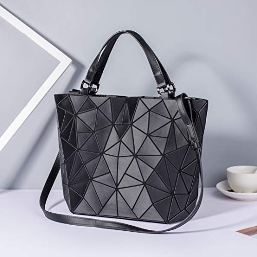 Sac géométrique holographique aux reflets lumineux changeants