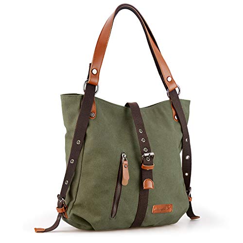 SHANGRI-LA Purse Handbag Tote shoulder Bag for Women Casual School Hobo Bag Rucksack Convertible Backpack - Green