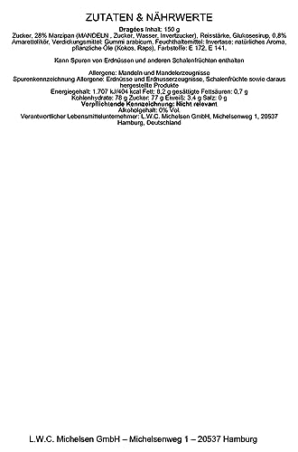 L.W.C. Michelsen - Genuss pur: Erlesene Dragees mit Marzipan in Form von Möweneiern | Aus der Hamburger Manufaktur - nach traditioneller Rezeptur