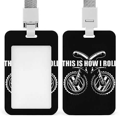 IDカードホルダー This Is How I Roll 面白いピザ ファストフード 縦型 社員証 名札ホルダー 全面保護型 ネームホルダー 軽量 定期入れ 名刺入れ ICカードケース 首掛け イベント用 メンズ クレジットカード 薄型カードケース 仕事用