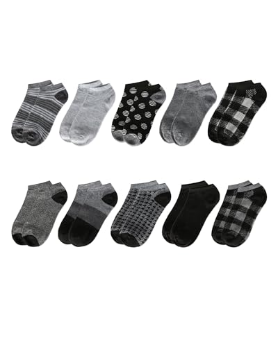 MeMoi Women's 10 Pair Pack Buffalo Check Low Cut Socks2