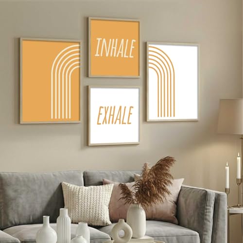Image of Kalit Kala Decor Paintings for wall decoration with frame | Leaf Nature Paintings for living room, bedroom | Set of 4 (Art 2, Big (13x17 or 13x13))