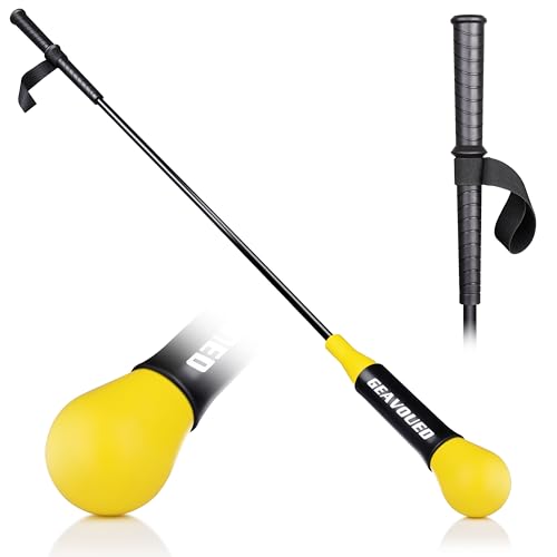 GEAVOUED Baseball Hitting TrainerBaseball Hitting Stick for Beginners to Practice Swing or Pro Players Warm UpBaseball Training Equipment for One-On-One Coaching (Baseball Swing Trainer Yellow)