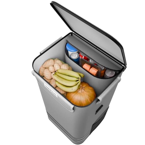 24MOVE® Einkaufstrolley Vehlo klappbar mit 55L inkl. Kühlfach, Faltbarer 3in1 Trolley - Sackkarre und Tasche, bis 40kg belastbar, grau – Ansicht 9