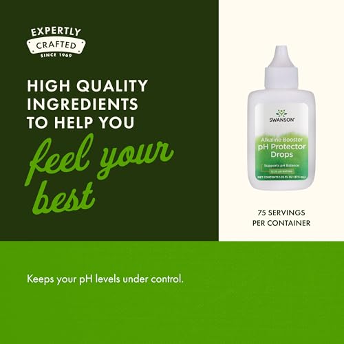 Image of Swanson Alkaline Booster - pH Protector Drops with 12.25 pH Rating - Make Your Own Alkaline Water - Add to Distilled Water to Help Maintain pH Balance (1.25 Fl Oz)