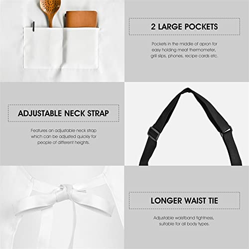 Horaldaily Fall Apron With Pockets 27X27 Inches, Buffalo Plaid Pumpkin Unisex Apron With Adjustable Neck For Kitchen Cooking Baking Bbq Orange #TOP4