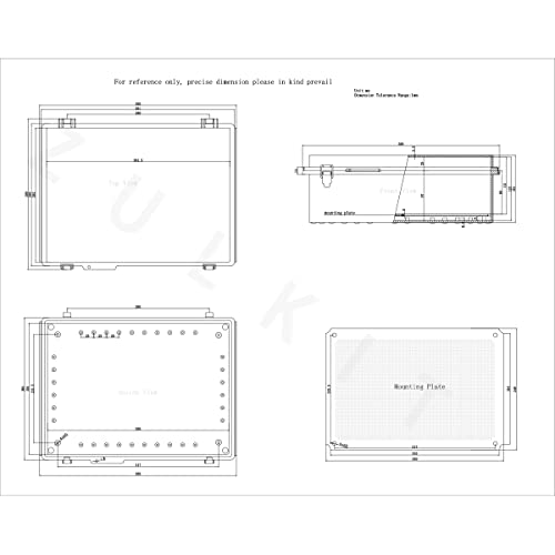 Image of Zulkit Junction Box,IP67 Waterproof Electrical Box Hinged Clear Cover Stainless Steel Buckle Plastic Enclosure for Project w Mounting Plate Wall Bracket and 2 Cable Gland 15 inchx11 inchx5.1 inch /380x280x130mm