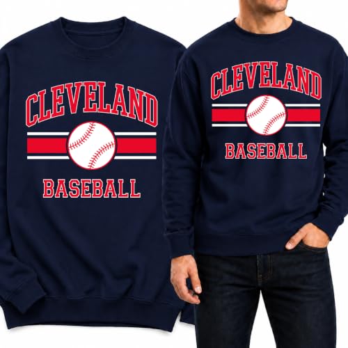 Wild Bobby Hometown Fan Team Pride Baseball Sweatshirt Unisex Crewneck Sports Fan Baseball Sweater Crewneck Sweatshirt Game Day Apparel Gift Cleveland Navy Medium