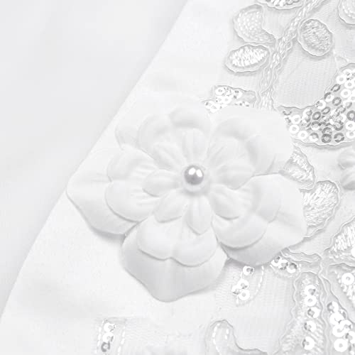 Kids Girls Bolero Shrug 3D Flower Long Sleeves Short Cardigan Cover Up for Formal Dress3