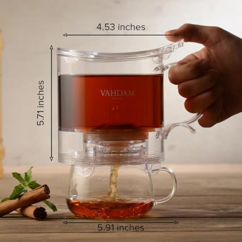 Image of VAHDAM, Imperial Tea Maker (473ml) Bottom Dispensing Tea Pot | Drain-Tap Technology, All-in-One Tea Kit | Best Tea Pot with Infusers for Loose Tea | Tea Steeper | Gift for Tea Lovers