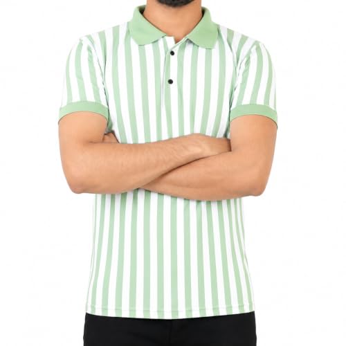 Image of Men's Vertical Striped Polo T-Shirt