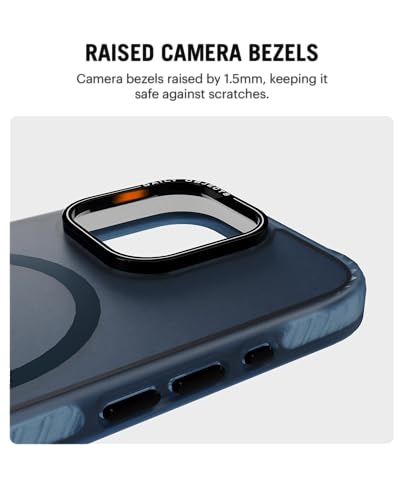 Image of DailyObjects Polycarbonate Nimbus Magnetic Protective Back Cover Compatible with iPhone 16 Pro |Camera & Body Protection | Scratch Resistant|Precise Cutouts & Modern Design|Wireless Charging Blue
