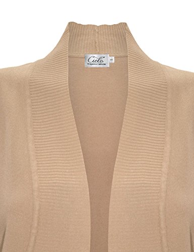 Image of Cielo Women's Solid Basic Open Front Pockets Knit Sweater Cardigan