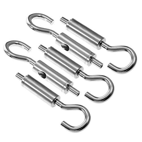 ERINGOGO 6 piezas tensor para cable de acero con gancho y ojal, resistente para suspensión y control de tensión miniatura 1