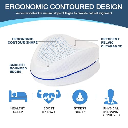 Image of araami-Your Comfort PartnerKnee Pillow, Knock Knee Corrector for Sleeping, Memory Foam Leg Pillow Wedge Cushion for Side Sleeper, Sciatica, Pregnancy, Hip Pain - Washable Cover(10 x 10 x 6)