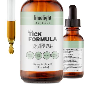 LIMELIGHT HERBALS Tick Formula – Advanced Immune Support Tincture – Organic Japanese Knotweed, Cat’s Claw, Teasel, Andrographis, Red Sage – Fast-Absorbing Herbal Drops – Non-GMO, 60 Servings, USA Made