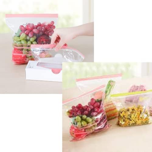 80 Zip Locked Freezer Bags 17 X 21cm Bags Clear Plastic Bags Reusable Strong Bags For Freezer Polythene Packaging Pouches For Food Bags- Ziplock Bags Medium - Food Storage Bags- Sealable Plastic Bags