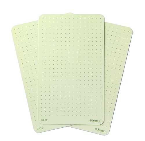 Notsu Dotted Colored Note Cards 3x5 inch, 40 ct | Green Bullet Dot Grid Vertical Color Index Cards with Rounded Corners, Premium Thick Paper 350 gsm