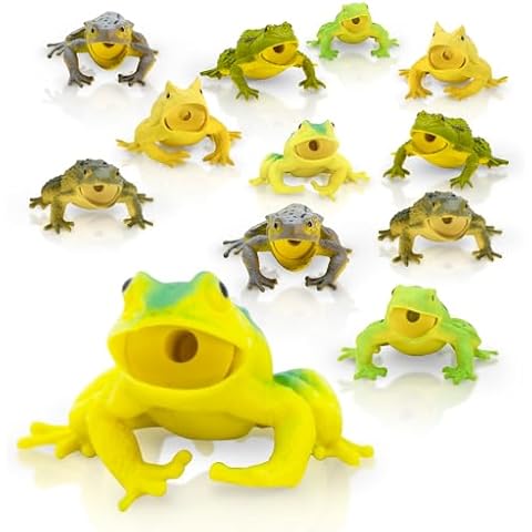 Fun Central 3 Inch Realistic Plastic Assorted Frogs - 12 Pack Cover